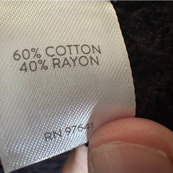 J. Jill Open front crochet weeve black cotton blend S cardigan gothic - Picture 7 of 10